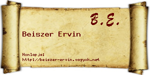 Beiszer Ervin névjegykártya