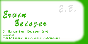 ervin beiszer business card